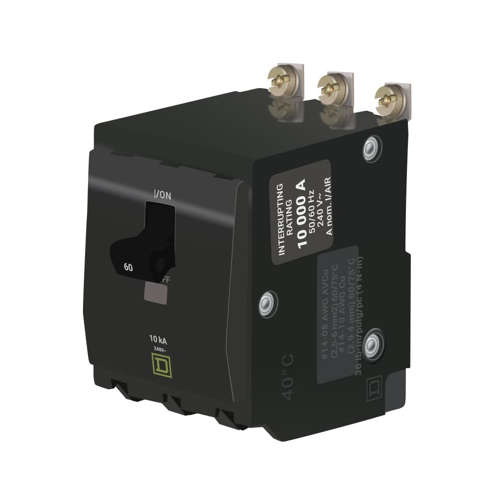 Square D QOB360 Circuit Breaker | 240V 60A 3P 10kA@240V Bolt-On QOB Series