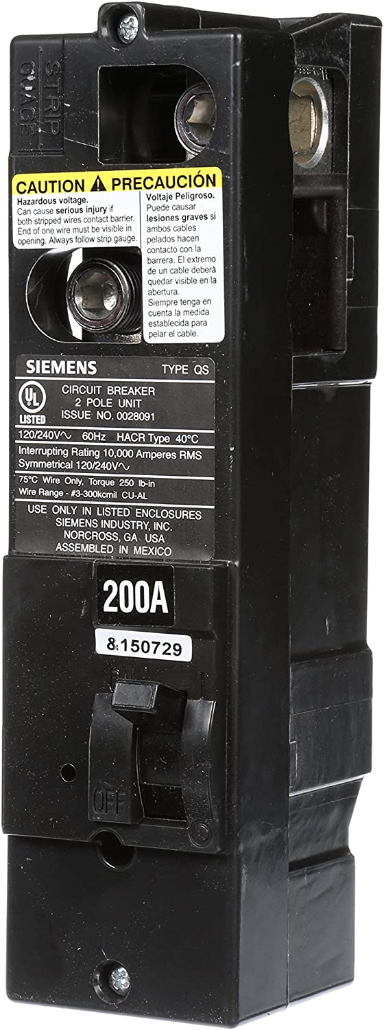 Siemens QS2200H Circuit Breaker | 240V 200A 2P 22kA@240V Plug-In Power Mod QS