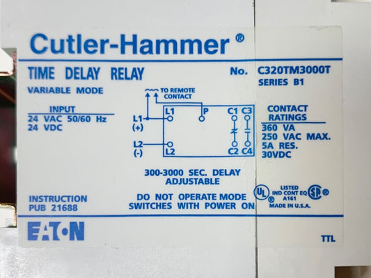 C320TM3000T Cutler Hammer Motor Contol  Relays - Essential Electric Supply