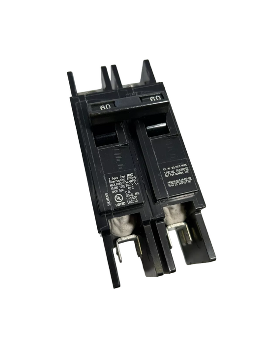 BQ2B060QXD - Siemens Bolt-on 240V 60A 2 pole circuit breaker 10kA@240V - Essential Electric Supply