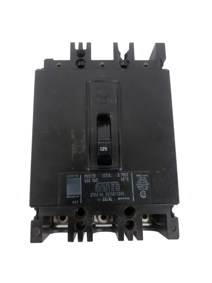 FB3125 - Westinghouse Bolt-On 600V 125A 3 pole circuit breaker 14kA@480V - Essential Electric Supply