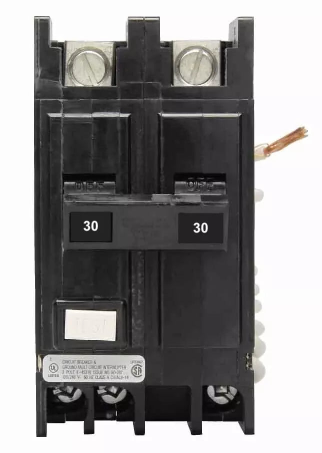 Cutler Hammer QCGFT2030 Circuit Breaker | 240V 30A 2P 10kA@240V Feed-Thru QC Series