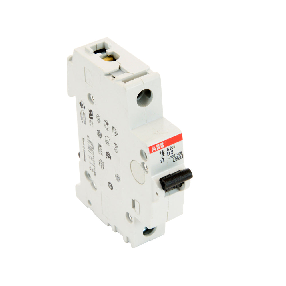 S201-D3 - ABB Feed-Thru 3 Amp 1 Pole Circuit Breaker - Essential Electric Supply
