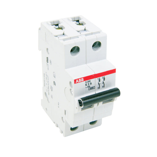 S202-K2 - ABB Feed-Thru 2 Amp 2 Pole Circuit Breaker - Essential Electric Supply