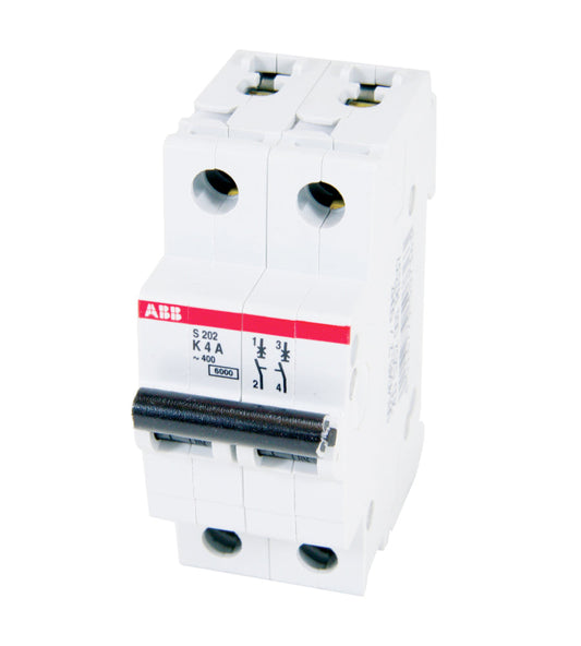S202-K4 - ABB Feed-Thru 4 Amp 2 Pole Circuit Breaker - Essential Electric Supply