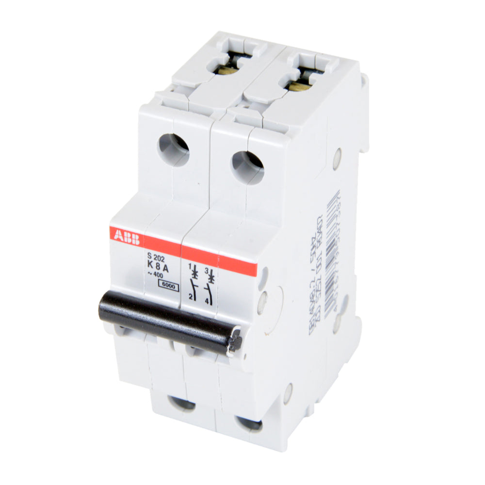 S202-K8 - ABB Feed-Thru 8 Amp 2 Pole Circuit Breaker - Essential Electric Supply