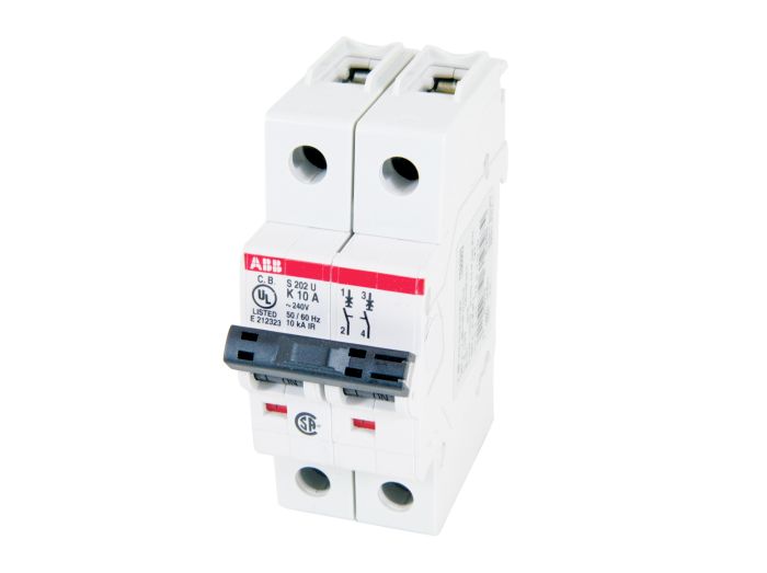 ABB S202U-K10 Circuit Breaker | 240V 10A 2P 10kA@240V Bolt-On S 200 U Series