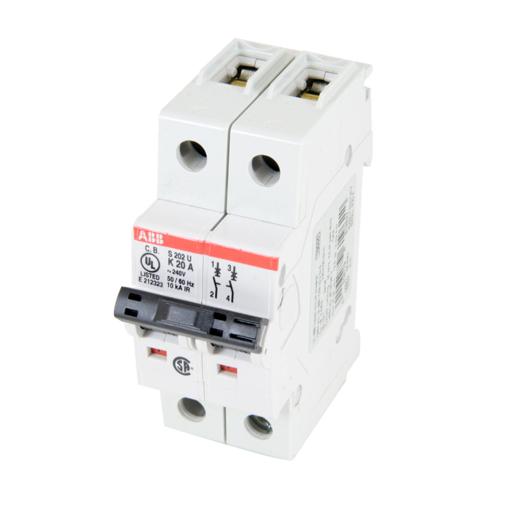 S202U-K20 - ABB Bolt-On 20 Amp 2 Pole Circuit Breaker - Essential Electric Supply