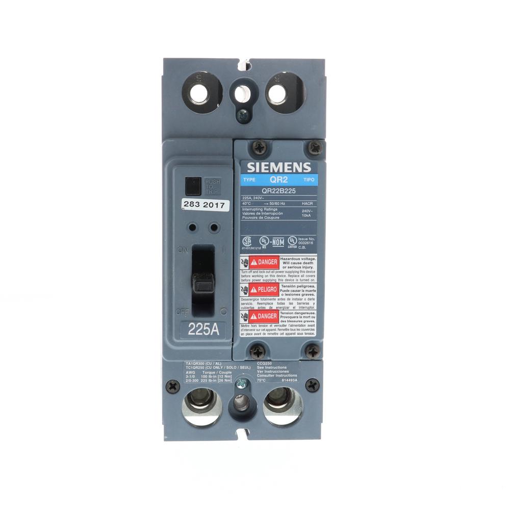 Siemens QR22B250L Circuit Breaker | 240V 250A 2P 10kA@240V Feed-Thru QR Series