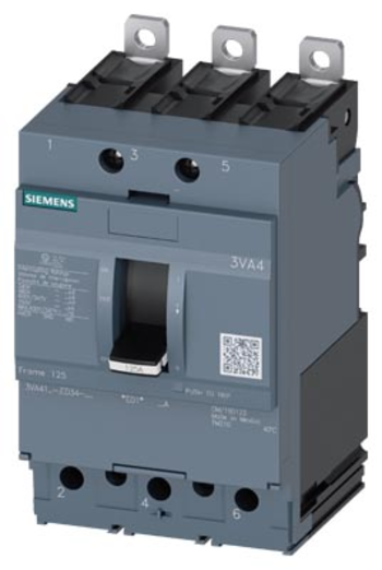 Siemens 3VA41124ED340AA0 Circuit Breaker | 600V 125A 3VA