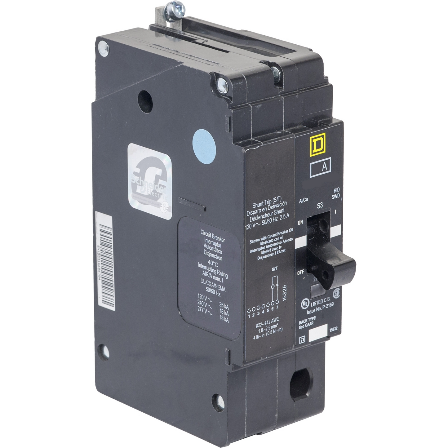 Square D EDB14060SA Circuit Breaker | 277V 60A 1P 18kA@480V Bolt-On EDB Series