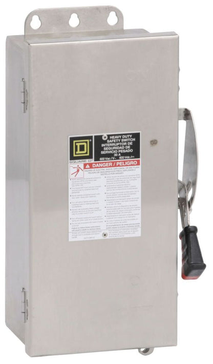 Square D HU461DS Disconnect | 600V 30A 3-Phase 4-Pole Non-Fusible Series E