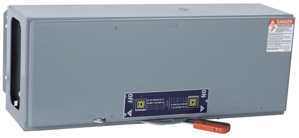 Square D QMB224 Switch | 240V 200A 1-Phase 2-Pole Fusible Panel Mount QMB Series D2