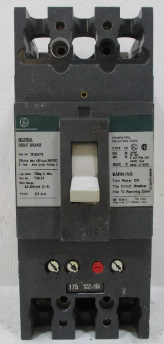 General Electric TFJ224175 Circuit Breaker | 480V 175A 2P 22kA@480V Bolt-On F225 Line