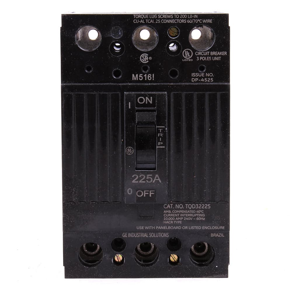 TQD32225 GE Q-Line 225A 3-Pole Bolt-On Replacement Circuit Breaker