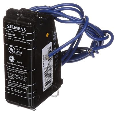 Siemens U01FD60 Circuit Breaker Under Voltage Release 120/120V Sentron Series